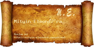 Mityin Eleonóra névjegykártya